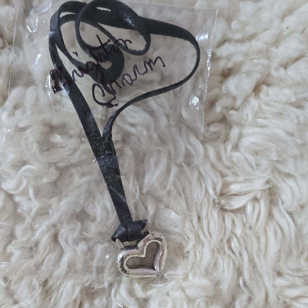 Black Leather Heart Pendant Brighton Bag Charm